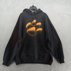 Clemson Tigers Sweater Mens 2XL‎ Black Orange Paw Print Fanatics Fleece Hoodie